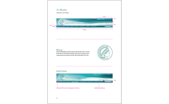 Styleguide Innenseite Max-Planck-Gesellschaft