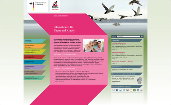 Konzeption und Gestaltung der Innenseiten